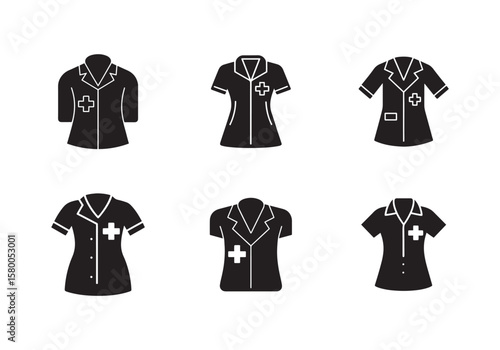 medical scrub silhouette vector illustration