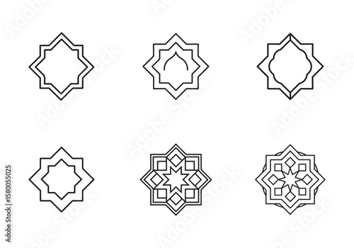 islamic tile  line art vector illustration