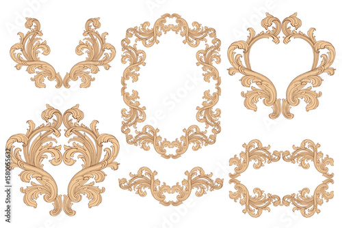 Classical baroque vector of vintage element for design. Decorative design element filigree calligraphy vector. You can use for wedding decoration of greeting card and laser cutting