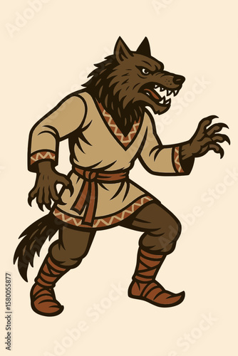 Werewolf from Slavic tales. Concept of Slavic fairy tales, Slavic mythology  