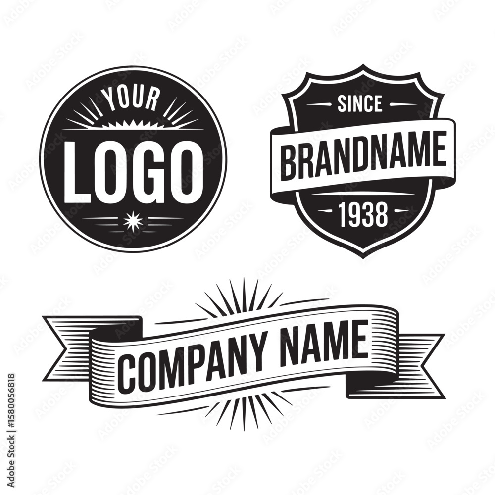 Fototapeta premium Unique badge logo Modern and minimalist vector and abstract logo