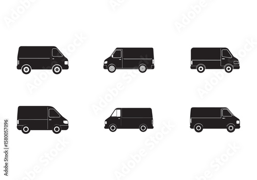 delivery van silhouette vector illustration