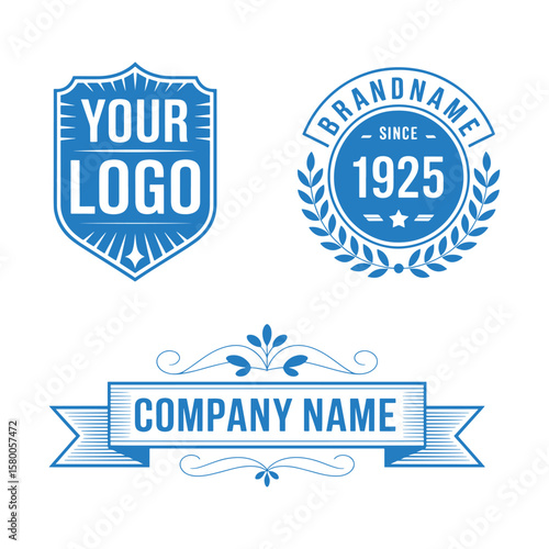 Unique badge logo Modern and minimalist vector and abstract logo