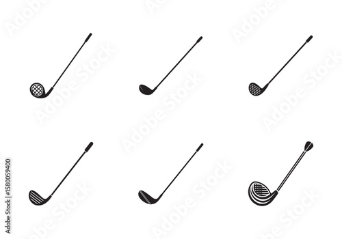 golf club line art vector illustration