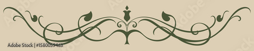 Green vintage lines for card decoration. Vintage graphic elements.