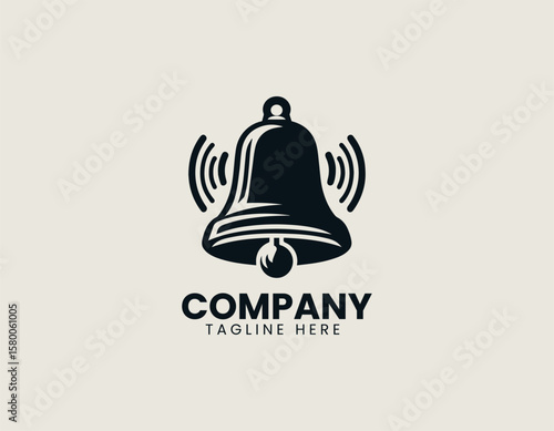 Dynamic Business Bell Alert Notification Service Company Vector Logo Design