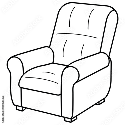Illustration of a recliner chair isolated on white background