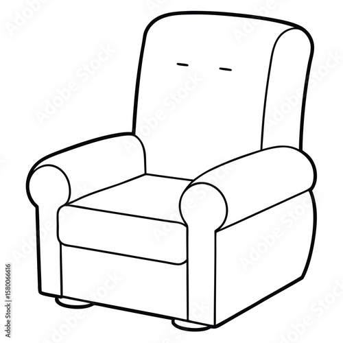 Illustration of a recliner chair isolated on white background