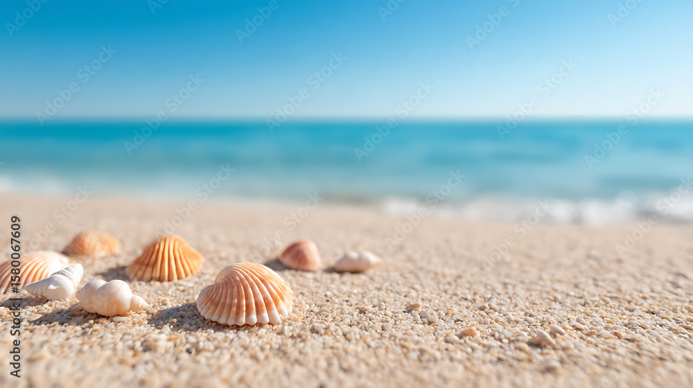 seashells on seashore - beach holiday background 85481867 1 seashells on seashore - beach holiday background 85481867 1