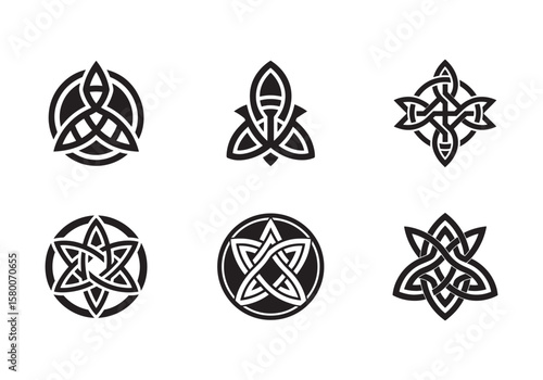 celtic rune icon silhouette vector illustration