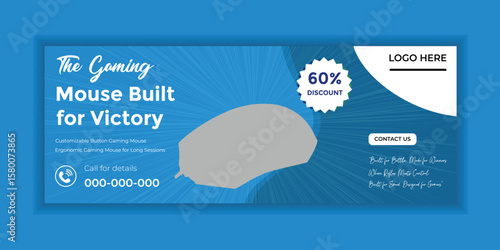 Black friday gaming mouse sale social media banner design template