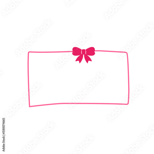 vintage pink ribbon frame illustration