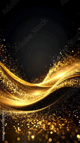 Golden Dust Wave Abstract Background