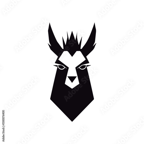 Coloring book for kids Llama heads vector.