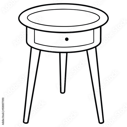 Illustration of a bedside table isolated on transparent background