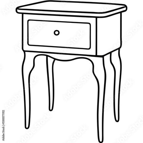 Illustration of a bedside table isolated on transparent background