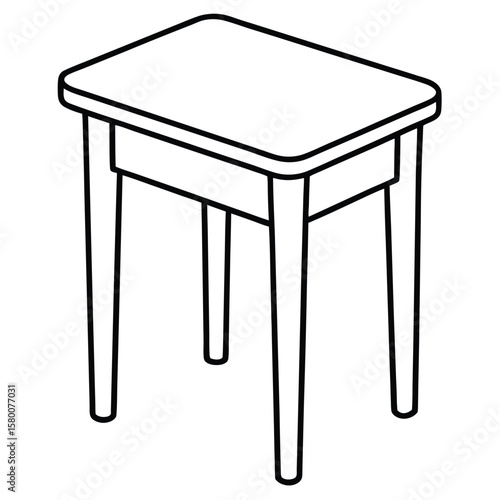 Illustration of a bedside table isolated on transparent background