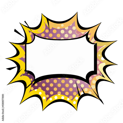 Isolated vector image in comic book style with pop art frame on transparent background 