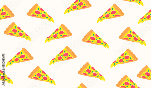 Cute pizza pattern background vector design