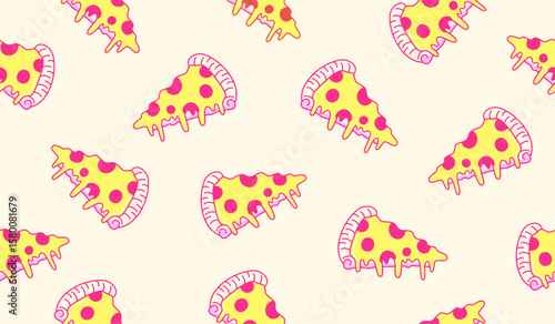 Cute pizza pattern background vector design