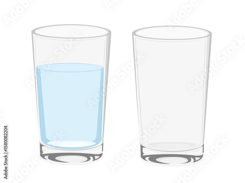 water glass on a white background.