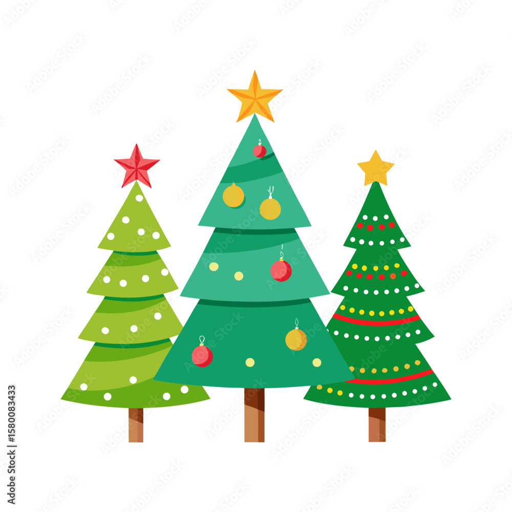 Fototapeta premium Christmas tree decorated with ornaments 