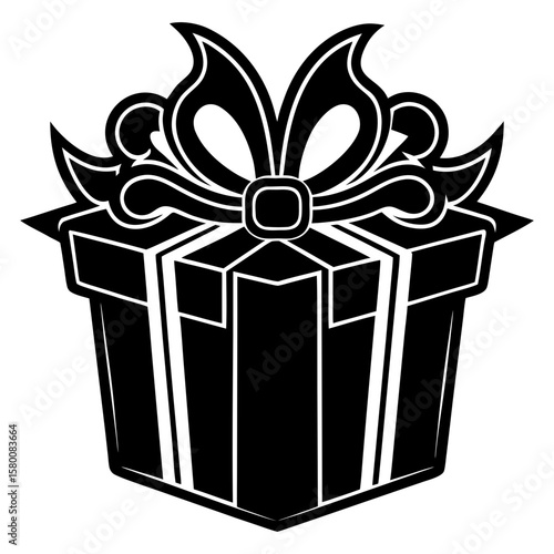 Christmas gift box silhouette illustration
