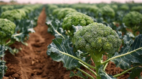 Arizona Agriculture: Broccoli Growth in Yuma Field Farming Landscape