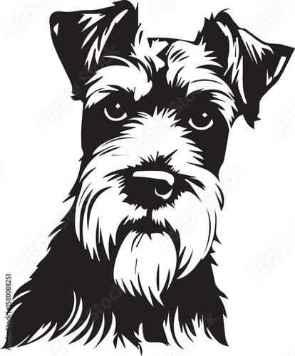 Stylized Schnauzer Dog Illustration