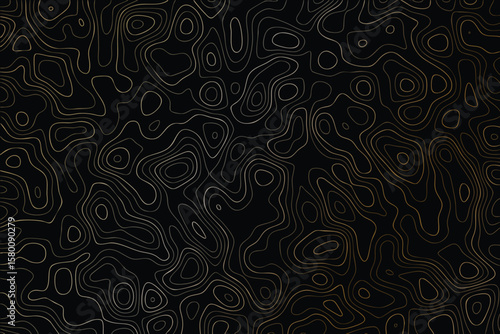 Topographic Map Seamless Pattern Actual topography map. Dark seamless design