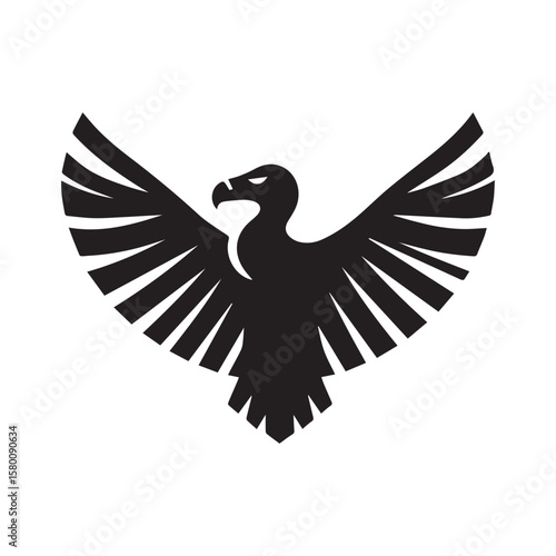Minimalist vulture logo with white background 