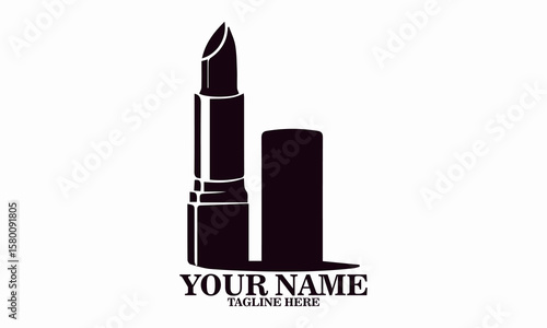 Abstract lipstick vector illustration, lipstick logo design and lipstick icon