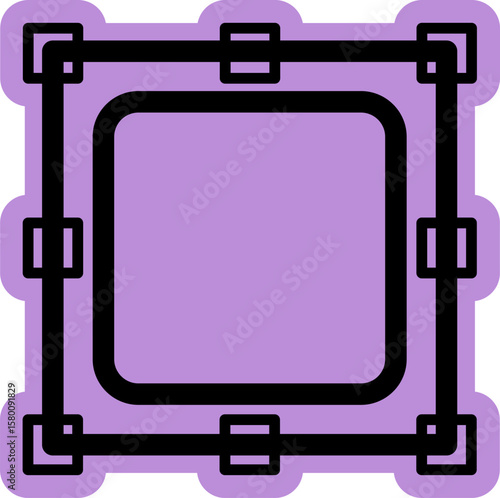 Abstract Graphic Design Element: Purple Square with Selection Bounding Box
