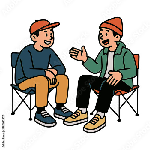Casual animated friends chatting vector