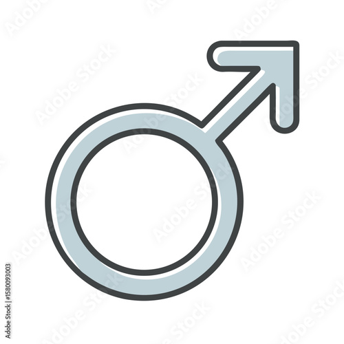 Create a Blue Flat Vector Icon of the Male Gender Symbol