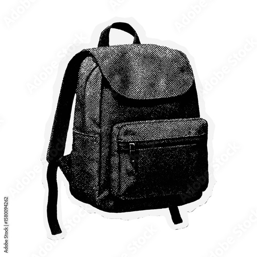 Vintage textured backpack illustration  vector