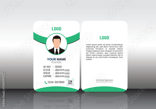 Modern Creative and Clean Two Sided ID Card Template. Vector format
