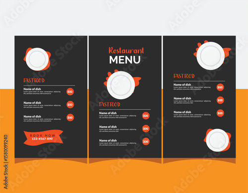 Food menu template. Restaurant and cafe menu layout design. Vector