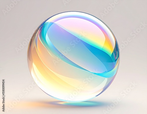 Iridescent Jelly Sphere with Rainbow Refractions
