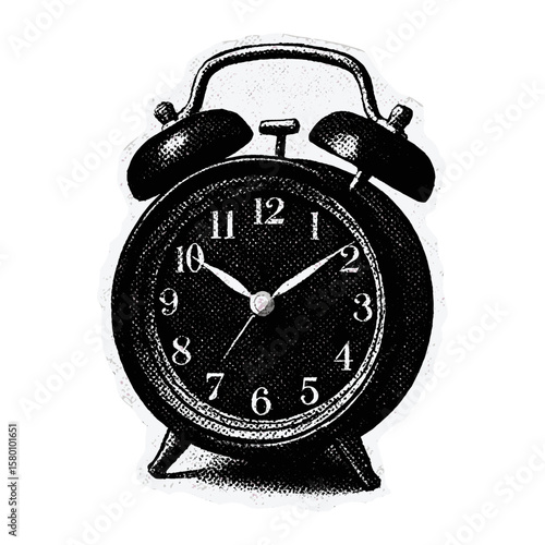 Vintage alarm clock illustration vector