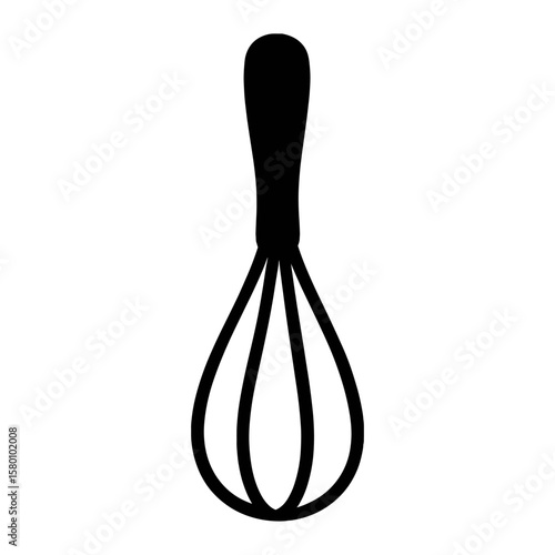 Minimalist black whisk silhouette vector