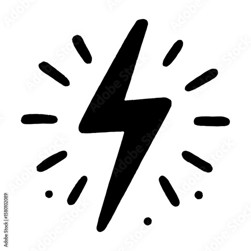 Energetic bold lightning icon vector