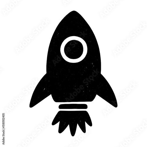 Minimalist rocket launch icon vector