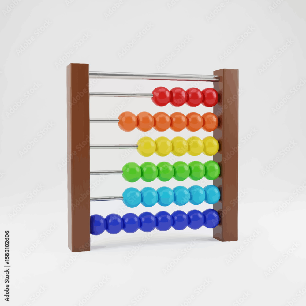 Colorful Rainbow Abacus with Wooden Base Colorful Rainbow Abacus with Wooden Base