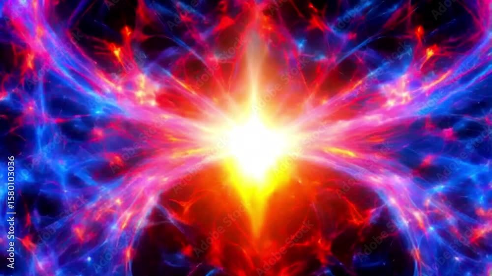 幻想的な赤と青の炎_エフェクト背景	