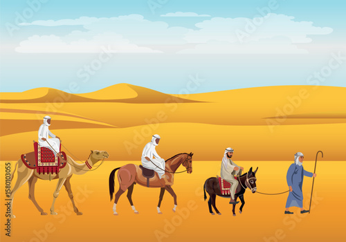 Caravan in the desert