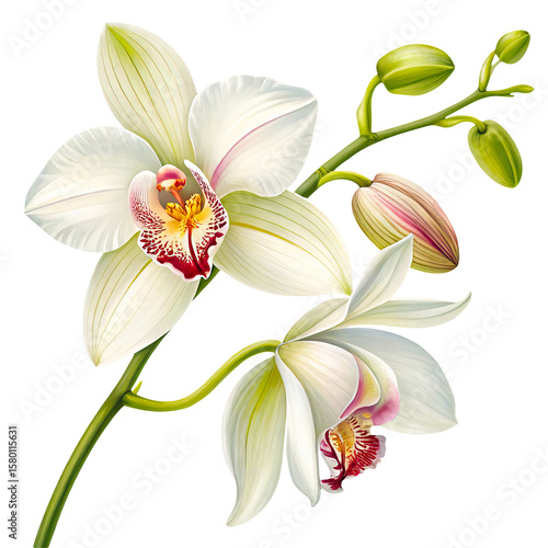 Exotic Orchid Flower Isolated on Transparent Background


