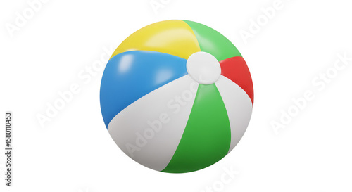 Free Download 3D Beach Ball Detailed Colorful Striped Fun Vacation Holiday Toy - GFXLoad