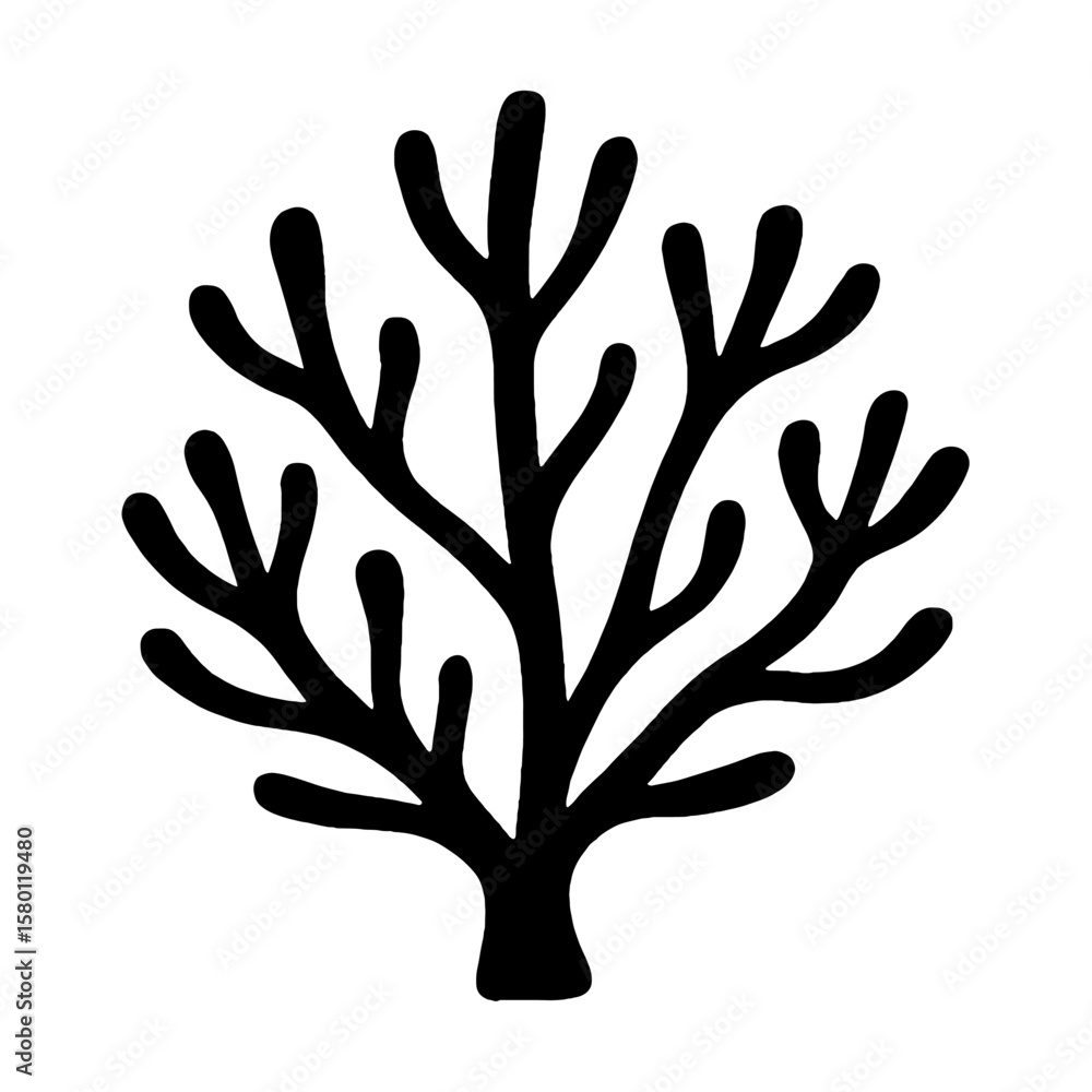 Fototapeta premium Silhouette coral marine decoration vector