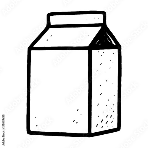Simple hand-drawn milk carton vector